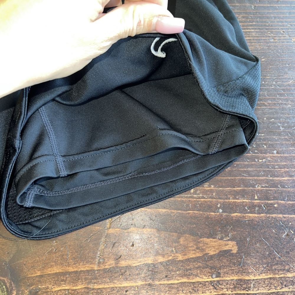Nike Dri-FIT Athletic Shorts Women XS Black Embroidered Swoosh Running Lined - Picture 3 of 4